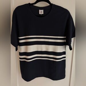 CAbi #6420 Catamaran Navy and White Striped Short Sleeve Tee